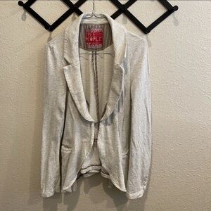 Free People Light Gray Sweatshirt Blazer